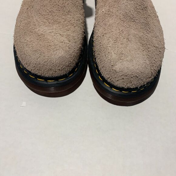 Dr Martens Isham Men\'s Sz 13 Taupe Long Napped Suede Buckle Fur Lined Clog main image 11